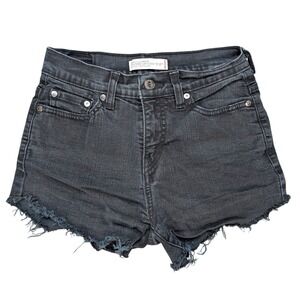 Levi's‎ Black Denim Cutoff Shorts High Rise Frayed Jean Modern Festival Staple